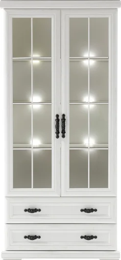 OTTO home Vitrine »Royal, Standvitrine, eleganter Vitrinenschrank, Glasvitrine« im Laushausstil, ausreichend Stauraum, Metallgriffe, 192 cm hoch