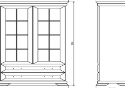 OTTO home Vitrine »Royal, Standvitrine, eleganter Vitrinenschrank, Glasvitrine« im Laushausstil, ausreichend Stauraum, Metallgriffe, 192 cm hoch