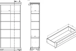 OTTO home Vitrine »Royal, Standvitrine, eleganter Vitrinenschrank, Glasvitrine« im Laushausstil, ausreichend Stauraum, Metallgriffe, 192 cm hoch