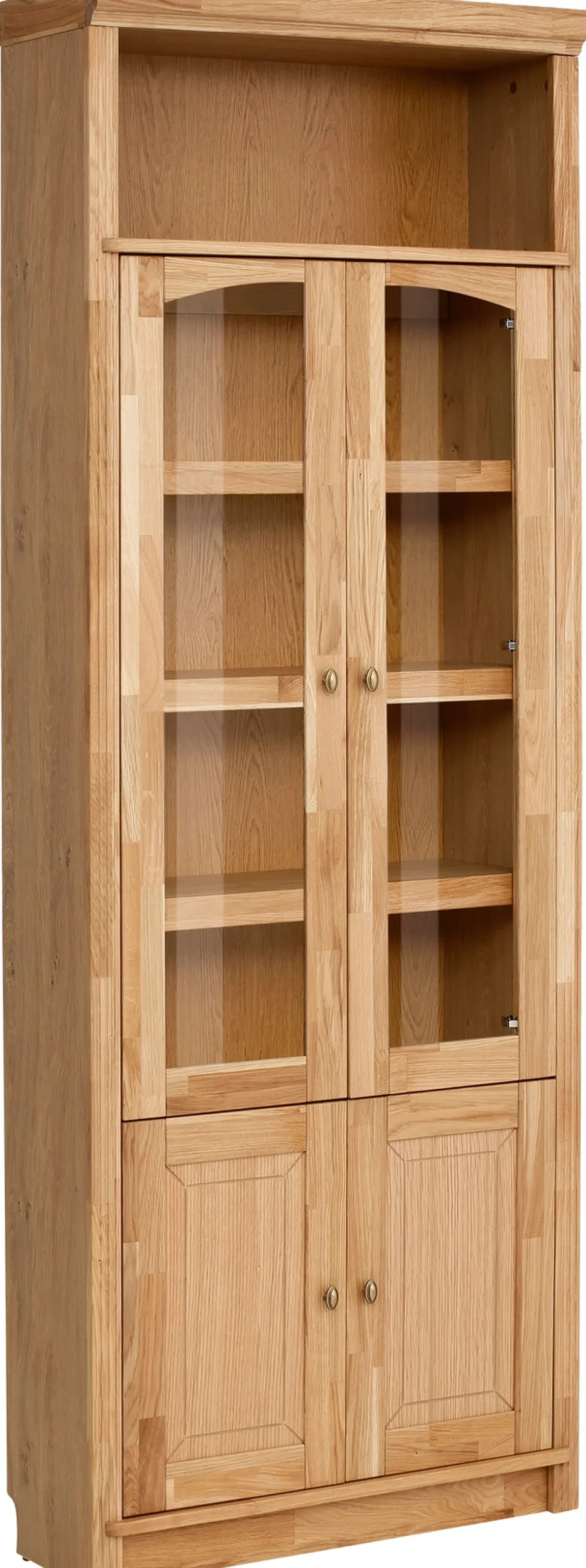 OTTO home Vitrine »Soeren Bücherregal mit Eiche-Elementen B/T/H: 80/29/220 cm« mit Glas-/Holztüren
