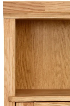 OTTO home Vitrine »Soeren Bücherregal mit Eiche-Elementen B/T/H: 80/29/220 cm« mit Glas-/Holztüren