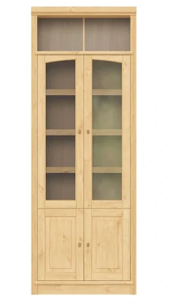 OTTO home Vitrine »Soeren Regal mit 2 Glastüren und 2 Holztüren, B/TH: 80/29/220 cm« Kiefer FSC®-zertifiziert, 1 offenes Fach, 6 Fächer hinter den Türen