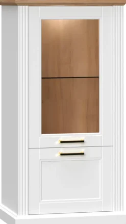 OTTO home Vitrine »Tara« (H/B/T): 132/66/48cm,lackiert mit wasserbasiertem UV-Lack, Soft-Close-Funktion
