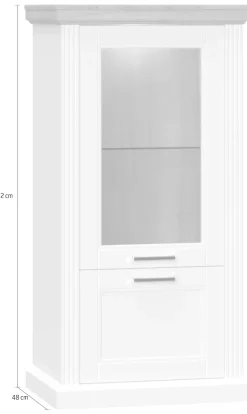 OTTO home Vitrine »Tara« (H/B/T): 132/66/48cm,lackiert mit wasserbasiertem UV-Lack, Soft-Close-Funktion