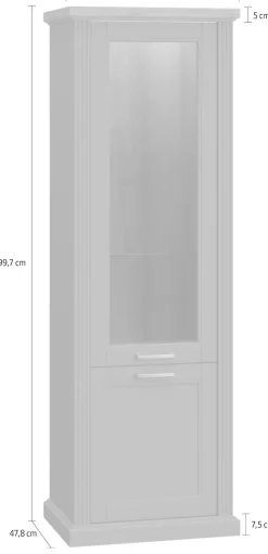 OTTO home Vitrine »Tara« (H/B/T): 200/66/48cm,lackiert mit wasserbasiertem UV-Lack,Soft-Close-Funktion