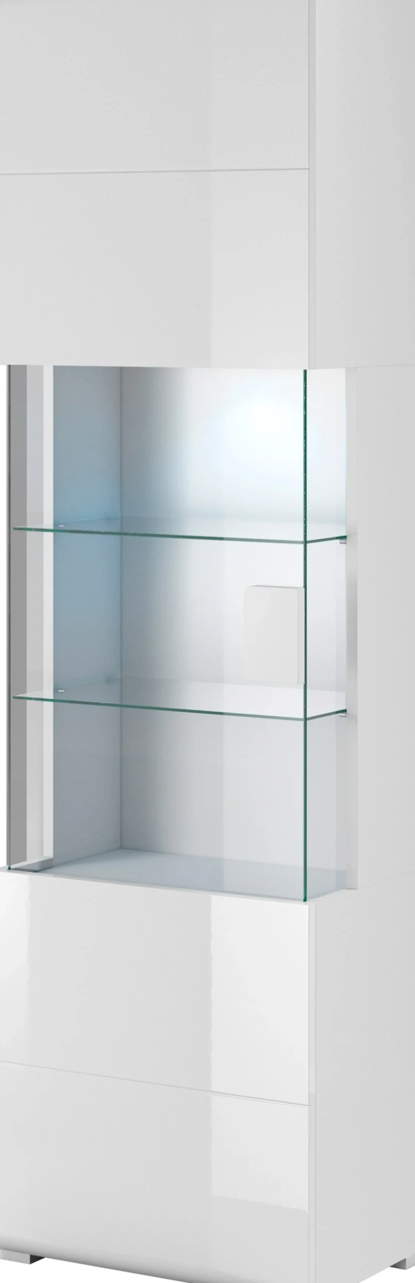 OTTO home Vitrine »Toledo,Höhe 204 cm trendige Glasvitrine mit dekorative Fräsungen« Standvitrine ohne Beleuchtung, viel Stauraum, hochglanz Front MDF