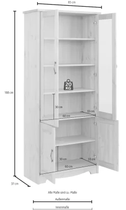 OTTO home Vitrine »Trinidad« 4-türig, Breite 85 cm