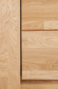 OTTO home Vitrine »ZARA 2 Holztüren, 2 Glastüren, 10 Fächer, pflegeleicht, holz geölt« B/T/H: 100/40/190cm, Massivholzfronten, Korpus aus Melamin