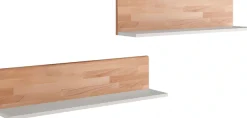 OTTO home Wandregal »CITRA auf Kernbuche Massivholz und Melamin in Grau« Set, 2 Stk. tlg. Set 2-tlg., zwei Wandregale, Breite 80 cm, Tiefe 18cm