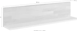 OTTO home Wandregal »CITRA auf Kernbuche Massivholz und Melamin in Grau« Set, 2 Stk. tlg. Set 2-tlg., zwei Wandregale, Breite 80 cm, Tiefe 18cm