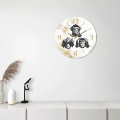 OTTO home Wanduhr »Affen - Glas Ø 30cm« wahlweise mit Quarz- oder Funkuhrwerk, lautlos ohne Tickgeräusche