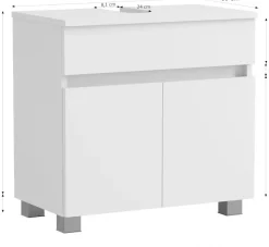 OTTO home Waschbeckenunterschrank »Bozen, Unterbeckenschrank 60 cm« griffloses Design, Maße (B/T/H): 60/35/54 cm