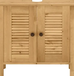 OTTO home Waschbeckenunterschrank »Ayanna« aus Massivholz, FSC®, Lamellenfront, Höhe 57 cm, Breite 59 cm