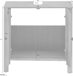 OTTO home Waschbeckenunterschrank »Ayanna« aus Massivholz, FSC®, Lamellenfront, Höhe 57 cm, Breite 59 cm