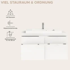 OTTO home Waschtisch »MAOI, inklusive Mineralguss-Aufsatzwaschbecken, Breite 100cm« Waschbecken, Waschbeckenschrank, Kommode, Badunterschrank