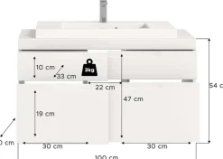 OTTO home Waschtisch »MAOI, inklusive Mineralguss-Aufsatzwaschbecken, Breite 100cm« Waschbecken, Waschbeckenschrank, Kommode, Badunterschrank