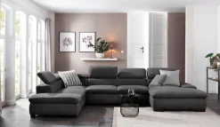 OTTO home Wohnlandschaft »Alberto U-Form, B: 350 cm, mit Kopfteilverstellung, XXL-Sofa« optional mit Schlaffunktion, Couch mit Lederoption