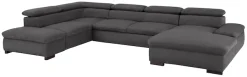 OTTO home Wohnlandschaft »Alberto U-Form, B: 350 cm, mit Kopfteilverstellung, XXL-Sofa« optional mit Schlaffunktion, Couch mit Lederoption