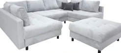 OTTO home Wohnlandschaft »Antonia U-Form, B: 298 cm, inkl. Hocker, Federkernpolsterung« extra große Liegefläche, 282x178cm, inkl. 3 Zierkissen
