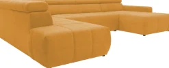OTTO home Wohnlandschaft »Ballerup 359 x 228 cm, auch mit verstellbarer Sitztiefe« Kopfteile verstellbar, aus pflegeleichtem, weichem Bezugsstoff, U-Form