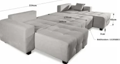 OTTO home Wohnlandschaft »Bella U-Form, B: 314 cm, inkl. Schlaffunktion« inkl. Bettkasten, Bonellfederkern, extra große Liegefläche: 269x135cm