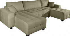 OTTO home Wohnlandschaft »Bella U-Form, B: 314 cm, inkl. Schlaffunktion« inkl. Bettkasten, Bonellfederkern, extra große Liegefläche: 269x135cm