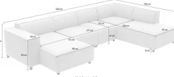 OTTO home Wohnlandschaft »Bulky U-Form« in U-Form und XXL Sitzfläche, modular aufgebaut