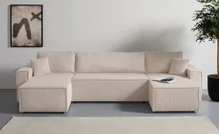 OTTO home Wohnlandschaft »CASSI L-Form, 311cm - OTTO. Verlässliche Qualität.« Schlaffunktion (133/270), Bettkasten, Cord, Unser Tiefpreis