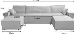 OTTO home Wohnlandschaft »CASSI L-Form, 311cm - OTTO. Verlässliche Qualität.« Schlaffunktion (133/270), Bettkasten, Cord, Unser Tiefpreis