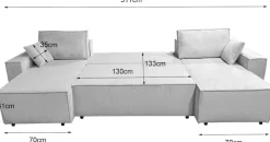 OTTO home Wohnlandschaft »CASSI L-Form, 311cm - OTTO. Verlässliche Qualität.« Schlaffunktion (133/270), Bettkasten, Cord, Unser Tiefpreis
