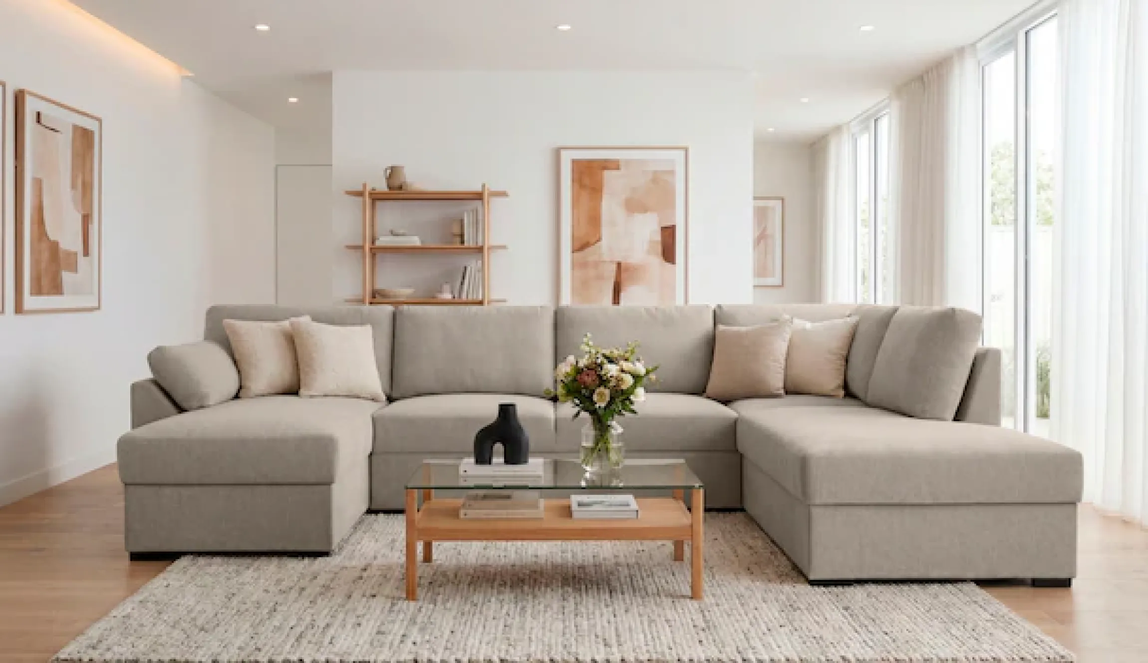OTTO home Wohnlandschaft »Citry« Breite 309 cm, Chenille, Bettfunktion, Bettkasten, U-Form