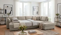 OTTO home Wohnlandschaft »Citry« Breite 309 cm, Chenille, Bettfunktion, Bettkasten, U-Form