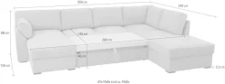 OTTO home Wohnlandschaft »Citry« Breite 309 cm, Chenille, Bettfunktion, Bettkasten, U-Form