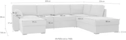 OTTO home Wohnlandschaft »Citry« Breite 309 cm, Chenille, Bettfunktion, Bettkasten, U-Form