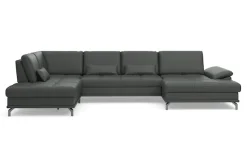 OTTO home Wohnlandschaft »Costello U-Form, B: 363 cm mit Sitztiefen-, Armteilverstellung &« 3 Nierenkissen, optional Schlaffunktion & Bettkasten