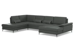OTTO home Wohnlandschaft »Costello U-Form, B: 363 cm mit Sitztiefen-, Armteilverstellung &« 3 Nierenkissen, optional Schlaffunktion & Bettkasten