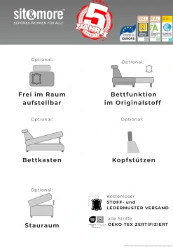 OTTO home Wohnlandschaft »Costello U-Form, B: 363 cm mit Sitztiefen-, Armteilverstellung &« 3 Nierenkissen, optional Schlaffunktion & Bettkasten
