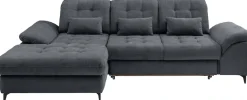 OTTO home Wohnlandschaft »Delphino Multifunktionen, Bettfunktion, Breite 273cm, L-Form« inkl. Bettkasten, Schlaffunktion, Kopfteil- und Sitztiefenverstellung
