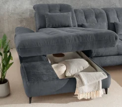 OTTO home Wohnlandschaft »Delphino Multifunktionen, Bettfunktion, Breite 273cm, L-Form« inkl. Bettkasten, Schlaffunktion, Kopfteil- und Sitztiefenverstellung