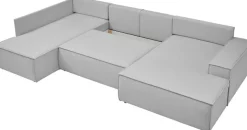 OTTO home Wohnlandschaft »FINNLEYStrurktur fein U-Form XXL 329 cm« Schlafsofa, Bettkasten, in Bouclé, Struktur fein und Mega Cord
