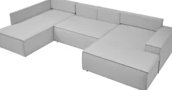 OTTO home Wohnlandschaft »FINNLEYStrurktur fein U-Form XXL 329 cm« Schlafsofa, Bettkasten, in Bouclé, Struktur fein und Mega Cord