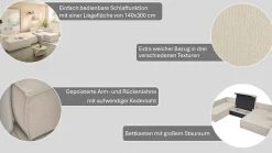 OTTO home Wohnlandschaft »FINNLEYStrurktur fein U-Form XXL 329 cm« Schlafsofa, Bettkasten, in Bouclé, Struktur fein und Mega Cord