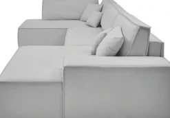 OTTO home Wohnlandschaft »FINNLEYStrurktur fein U-Form XXL 329 cm« Schlafsofa, Bettkasten, in Bouclé, Struktur fein und Mega Cord