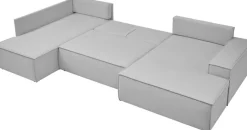 OTTO home Wohnlandschaft »FINNLEYStrurktur fein U-Form XXL 329 cm« Schlafsofa, Bettkasten, in Bouclé, Struktur fein und Mega Cord