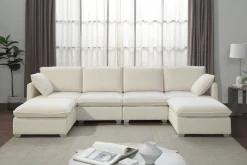 OTTO home Wohnlandschaft »Matti, Modul-Sofa, individuell stellbar, in Cord« modularer 4-Sitzer mit 2 Hockern, weicher Cordbezug