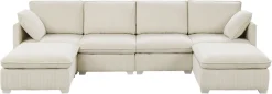 OTTO home Wohnlandschaft »Matti, Modul-Sofa, individuell stellbar, in Cord« modularer 4-Sitzer mit 2 Hockern, weicher Cordbezug