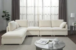 OTTO home Wohnlandschaft »Matti, Modul-Sofa, individuell stellbar, in Cord« modularer 4-Sitzer mit 2 Hockern, weicher Cordbezug