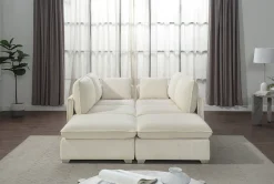 OTTO home Wohnlandschaft »Matti, Modul-Sofa, individuell stellbar, in Cord« modularer 4-Sitzer mit 2 Hockern, weicher Cordbezug