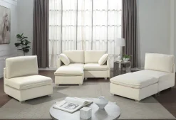 OTTO home Wohnlandschaft »Matti, Modul-Sofa, individuell stellbar, in Cord« modularer 4-Sitzer mit 2 Hockern, weicher Cordbezug
