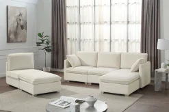 OTTO home Wohnlandschaft »Matti, Modul-Sofa, individuell stellbar, in Cord« modularer 4-Sitzer mit 2 Hockern, weicher Cordbezug